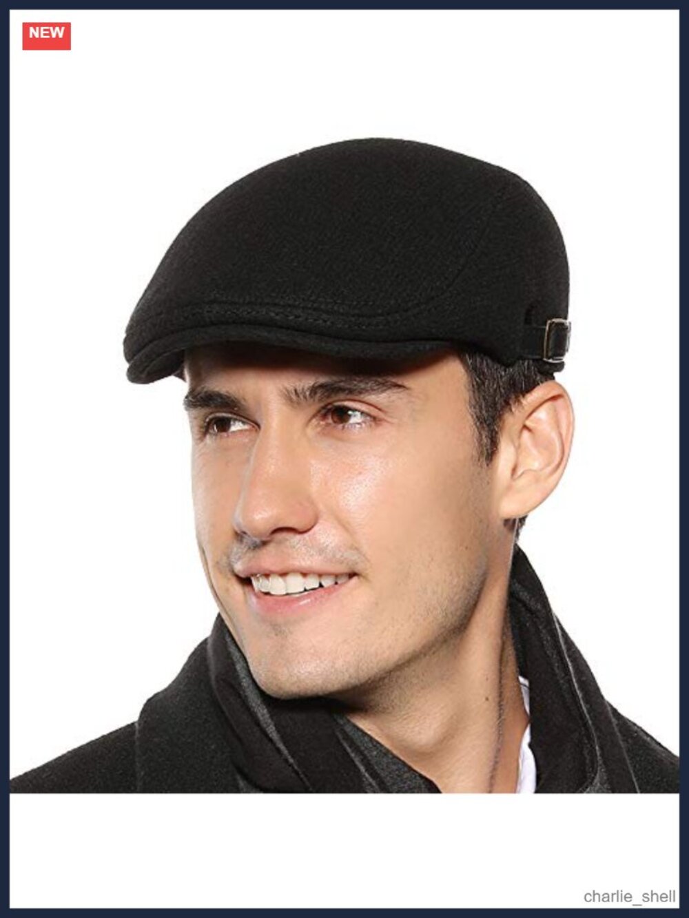 Mens Newsboy Cap Wool Blend Winter Beret Cabbie Flat Hat Warm Lined